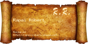 Rapai Róbert névjegykártya